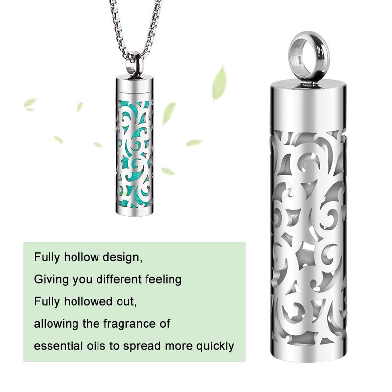 Maromalife Essential Oil Necklace for Women, 316L Stainless Steel Aromatherapy Pendant Diffuser Necklace, Essential Oil Jewelry Gift for Men Women, Christmas, Birthday - Image 3